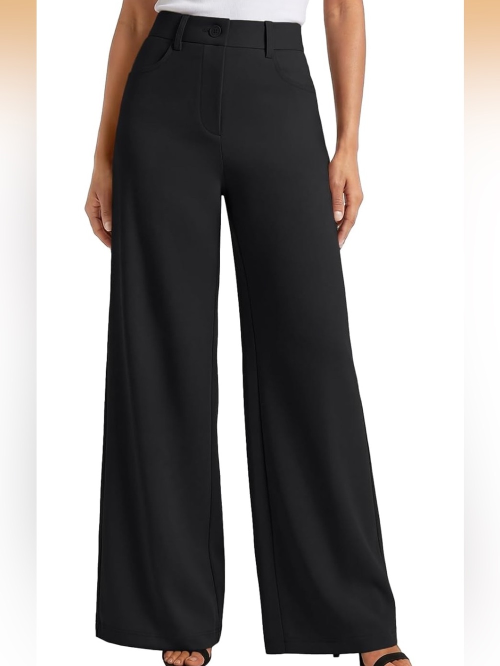 Black Wide-Leg High-Rise Women’s Dress Pants
